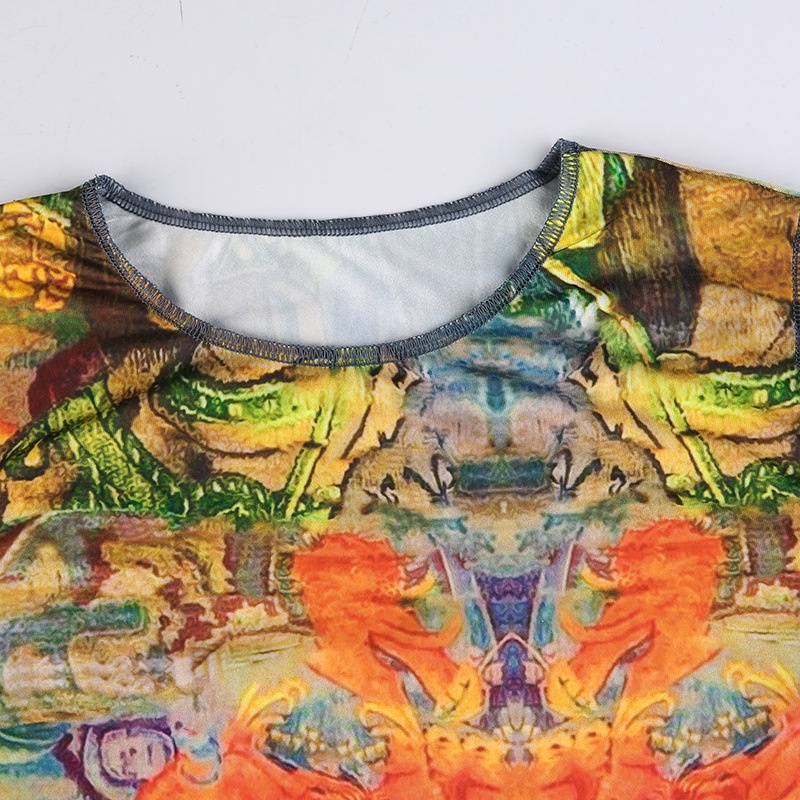 Áo Tank Top Sát Nách Cổ Tròn In Họa Tiết Nghệ Thuật Cá Tính Cho Nữ