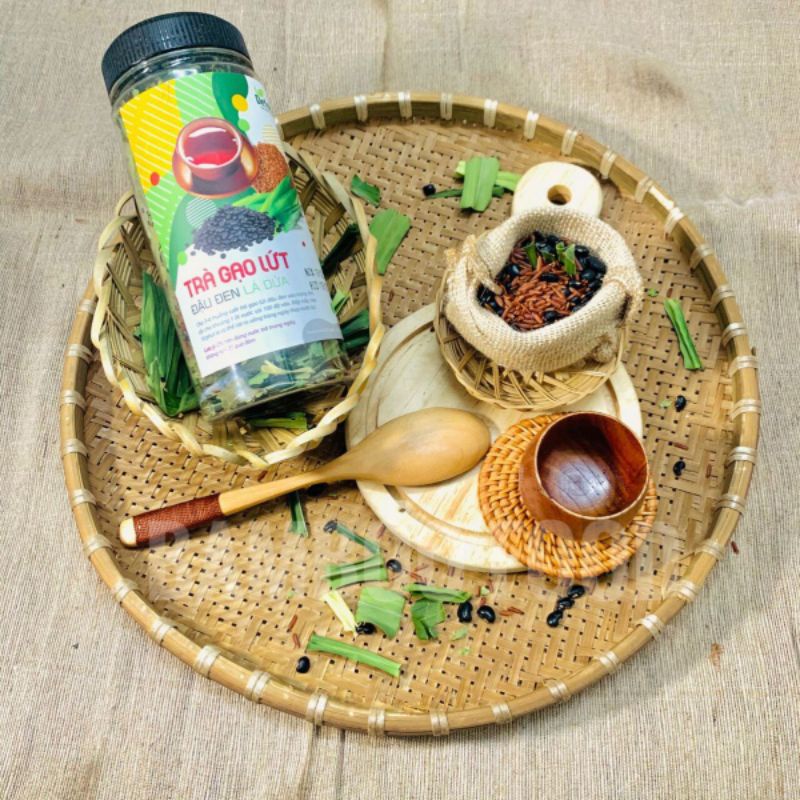 TRÀ DETOX GẠO LỨT ĐẬU ĐEN LÁ DỨA 350g BAMBOO - Thải độc, bồi bổ khí huyết, đẹp da