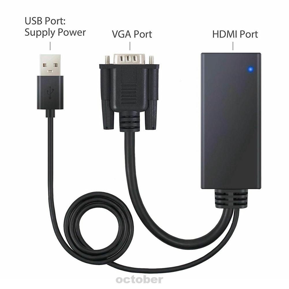 VGA TO HDMI Connector Durable Easy Use Professional USB Power Converter | BigBuy360 - bigbuy360.vn