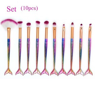 Bộ 10 cọ trang điểm kiểu đuôi cá ấn tượng