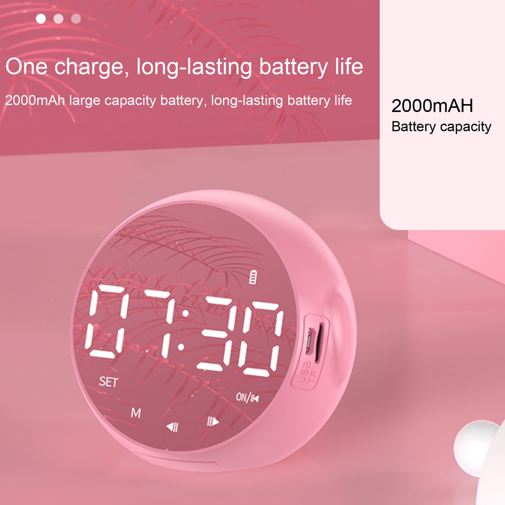 Loa Bluetooth Không Dây Mini Tích Hợp Đồng Hồ Báo Thức Đa Năng Cho Học Sinh