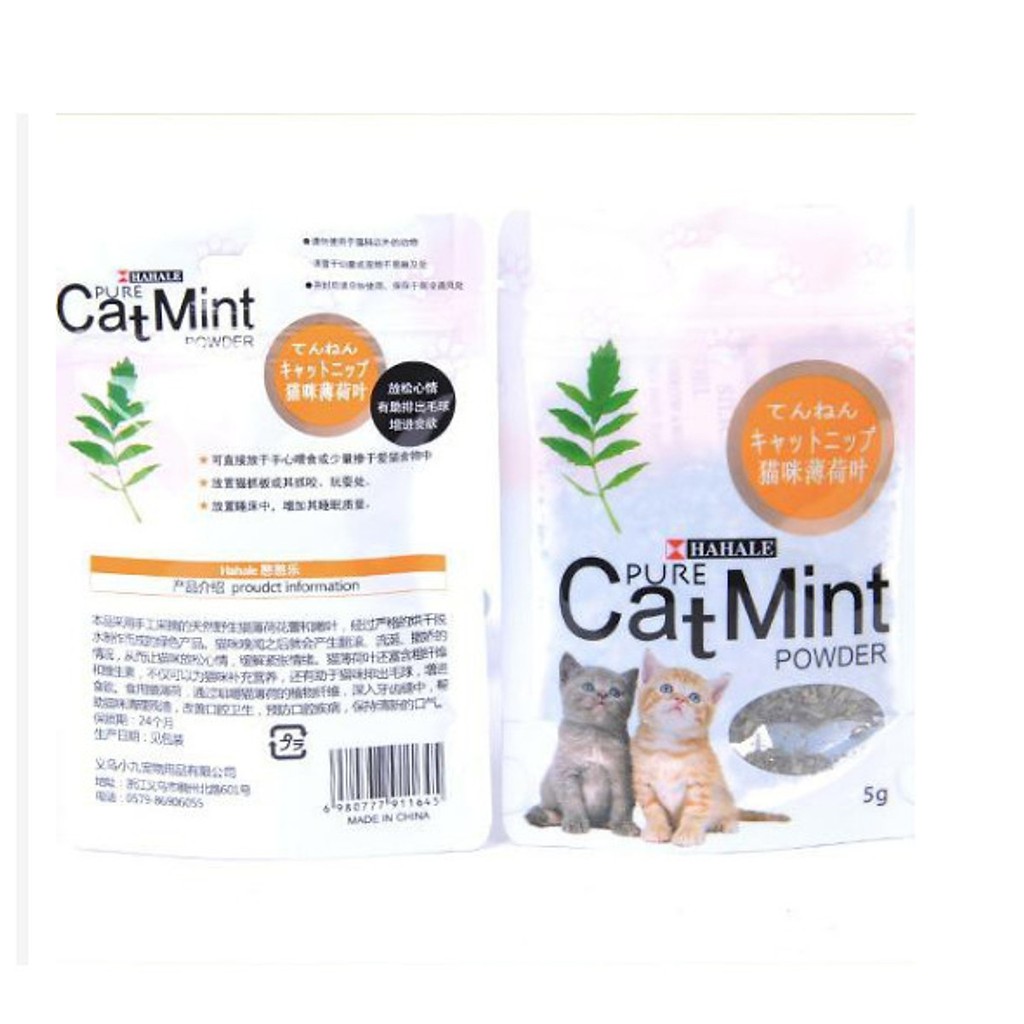 (gói catmin 5gr) Cỏ mèo ngửi Catnip cỏ bạc hà cho mèo phê