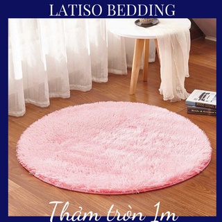 thảm lông tròn trải sàn 1m phòng ngủ LATISO LT1