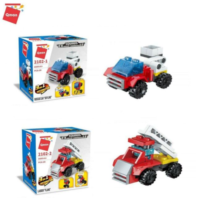 Bộ Ghép hình Lego Qman - Nhiều hình ô tô xe máy khủng long cho bé thỏa thích lắp ráp