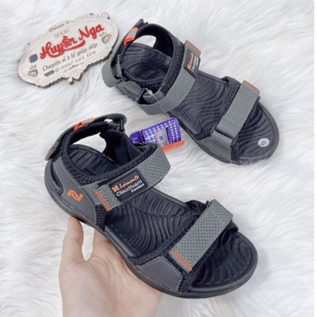 Dép quai hậu bé trai hàng siêu nhẹ bền đẹp màu ghi