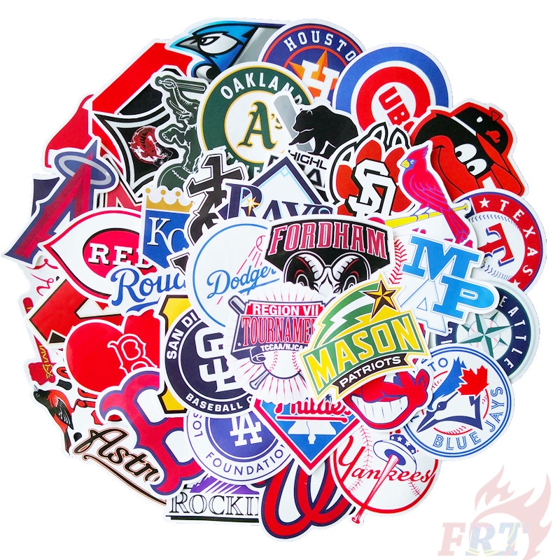 Set 53 miếng dán họa tiết logo MLB Major League Baseball 02 chống thấm nước thời trang