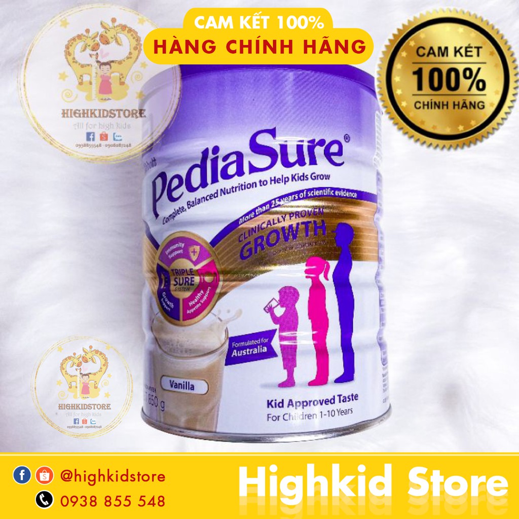 Sữa bột Pediasure Úc 850g - Vị Vani Date mới