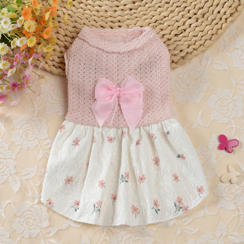 Đầm Sweater Thiết Kế Thắt Nơ Xinh Xắn Thời Trang Cho Thú Cưng 27 Tuổi