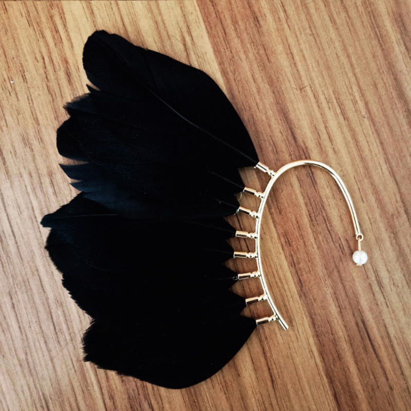 1 khuyên kẹp vành tai hình lông vũ độc đáo
