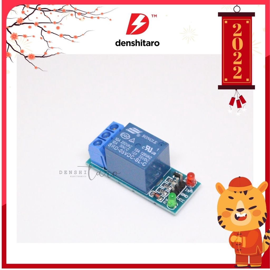 Denshitaro Relay 1 kênh 5V-10A 220VAC 30VDC Rơ le 1 kênh D00- 015