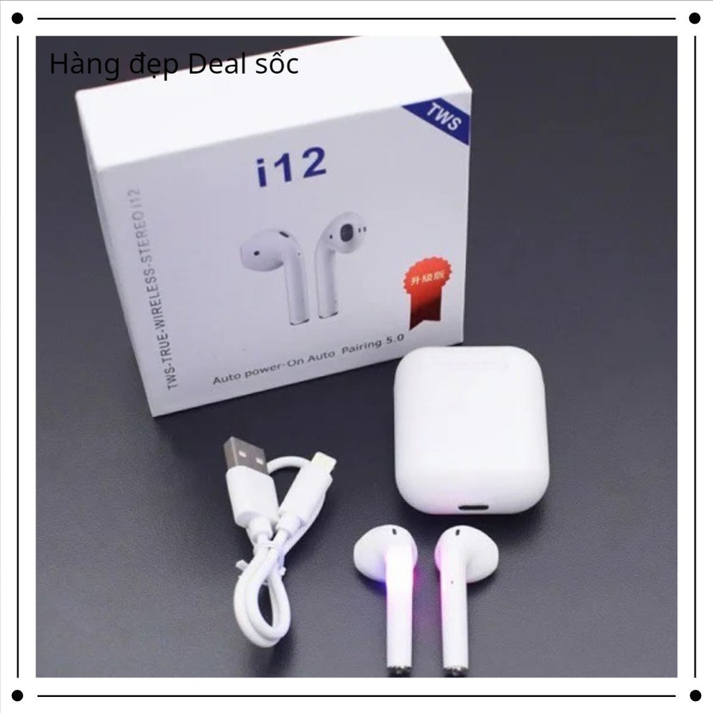 Tai Nghe Bluetooth Không Dây Nhét Tai I12 Kiêm Pin Sạc Dự Phòng LemonTreeShop77