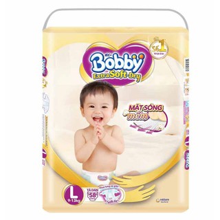 [tặng 6 tã quần] Tã Dán Bobby Extra Soft Dry L58