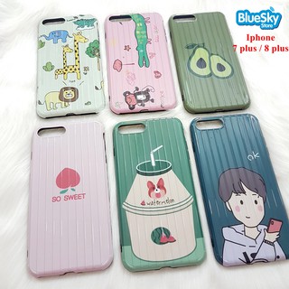 Ốp lưng Iphone 7 Plus / 8 Plus vân vali nổi nhựa dẻo nhiều hình