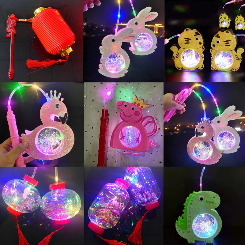 Lồng Đèn Led Nhấp Nháy Nhiều Hình Dạng Siêu Xinh Xắn Cho Bé Vui Chơi Trung Thu(Mẫu Ngẫu Nhiên)