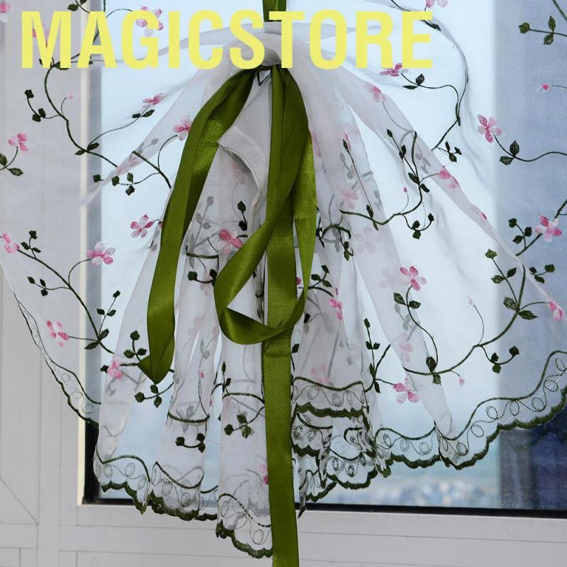 Magicstore curtains salon Tulle Yarn Screen Curtains Chrysanthemum Sheer Drape for Living Room Window Decor blackout