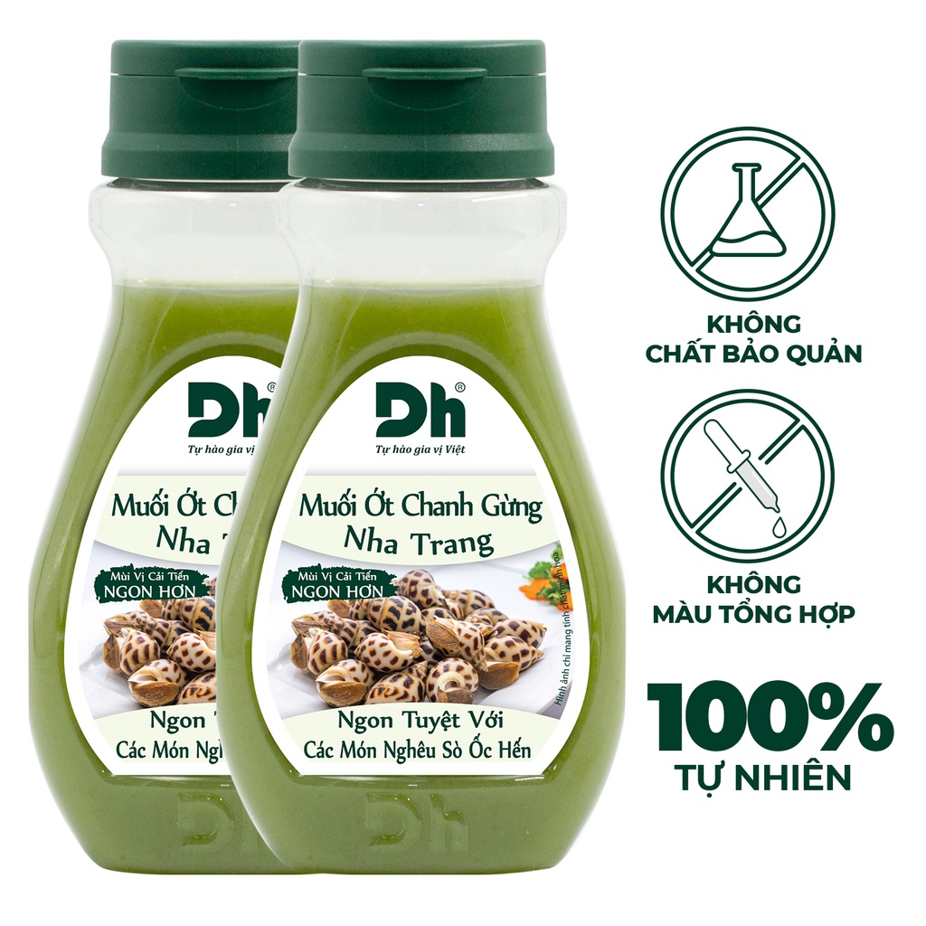 Combo 2 chai muối ớt chanh Nha Trang 200gr Dh Foods gia vị sốt chấm hải sản đồ nướng