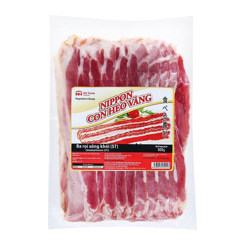Ba Rọi Xông Khói NHFood Nippon Con Heo Vàng Gói 200G/ 500g