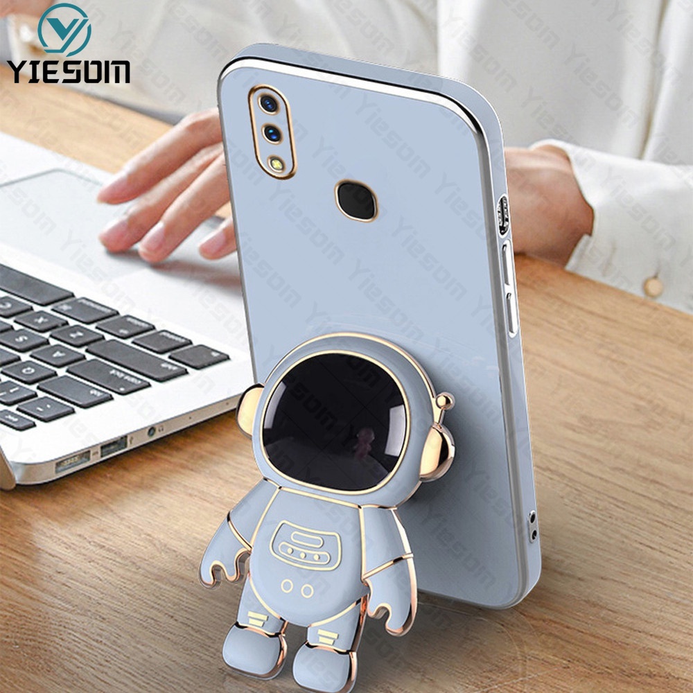 Ốp Điện Thoại Silicon Vuông Mềm Có Giá Đỡ Cho Vivo Y95 Y91 Y93 Y91C Y1S Y71 Y79 Y85 Y66 V9 V7 Plus V5 S1 Pro