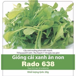 Hạt giống cải xanh ăn non gói 20gram