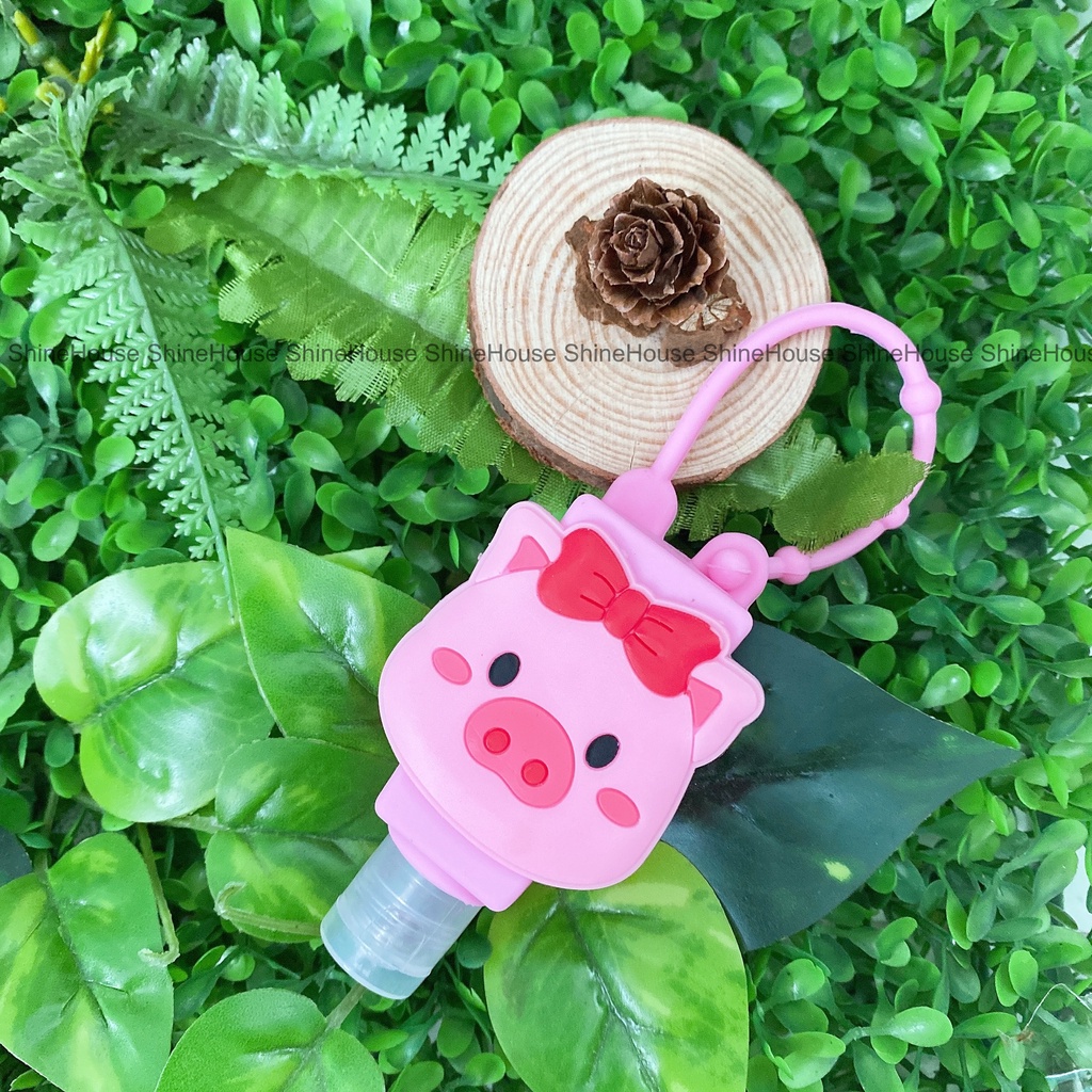 [Hình Ngẫu Nhiên] Chai Lọ Chiết Gel Rửa Tay Silicone Sắc Màu Cute 30 Ml Có Dây Treo Tiện Lợi - Shine House