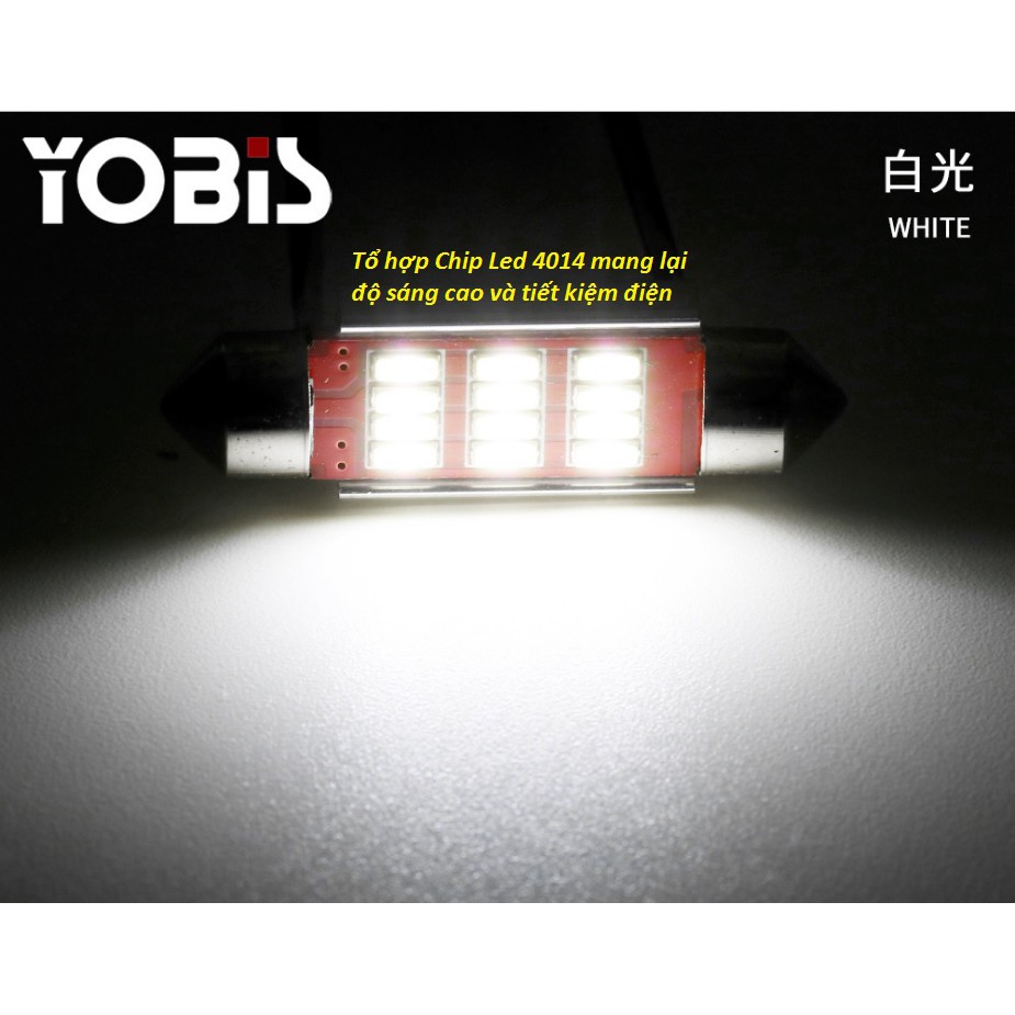 Bóng đèn LED hãng Yobis 2 đui gắn trần xe ' nội thất & biển số ' ô tô - xe hơi '31mm tới 41mm