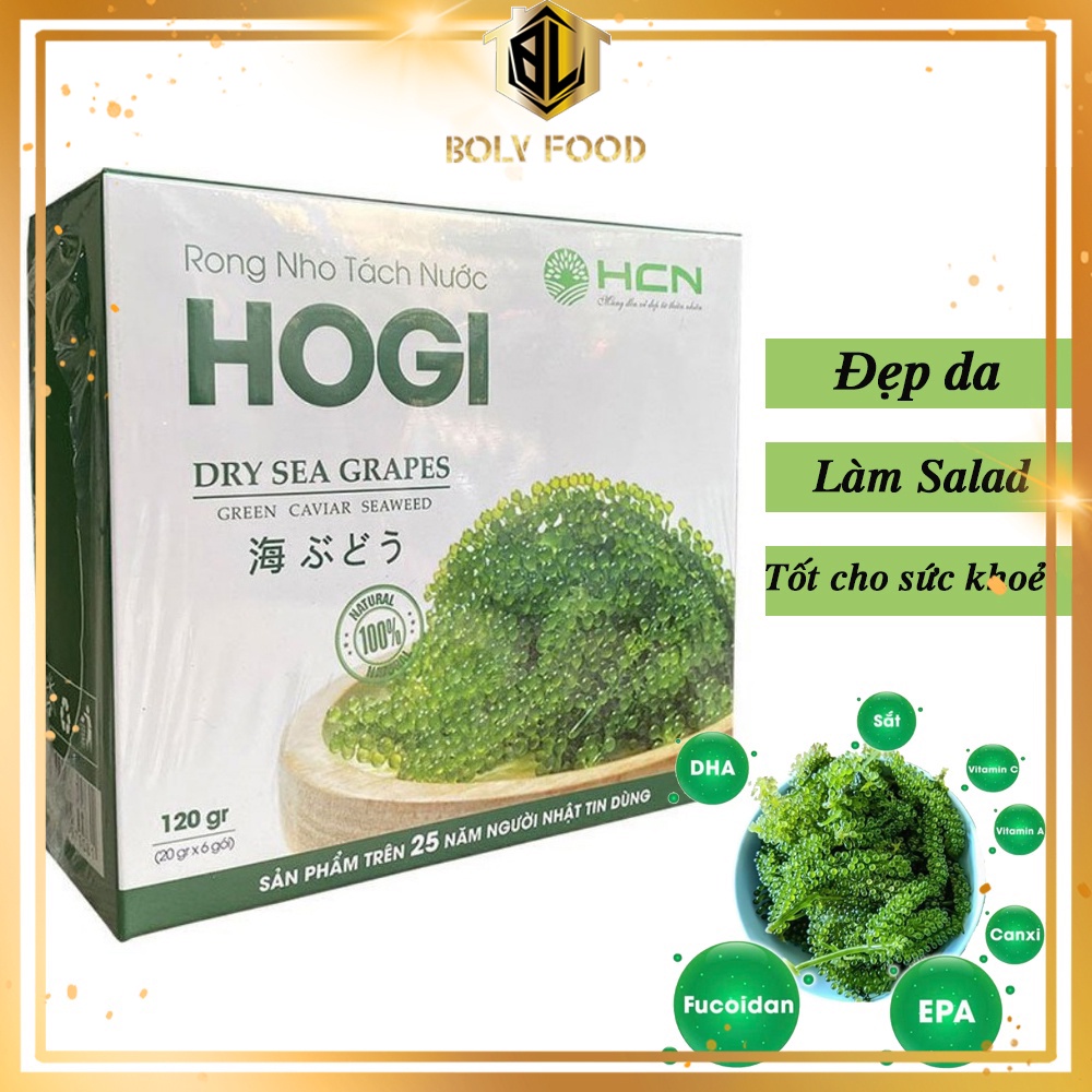 Rong nho tách nước Hogi giàu chất dinh dưỡng Hộp 6 gói x 20gr - Bolyfood