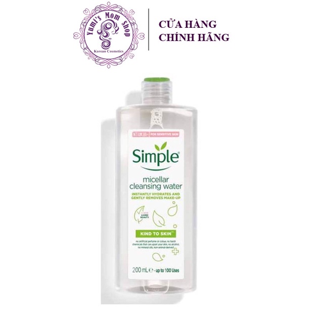 Nước Tẩy Trang Lành Tính Simple Kind To Skin Micellar Cleansing Water 200ml | WebRaoVat - webraovat.net.vn