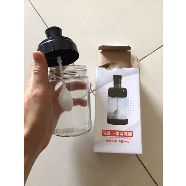 Lọ gia vị thuỷ tinh, hũ đựng gia vị thuỷ tinh 250ml kèm muỗng