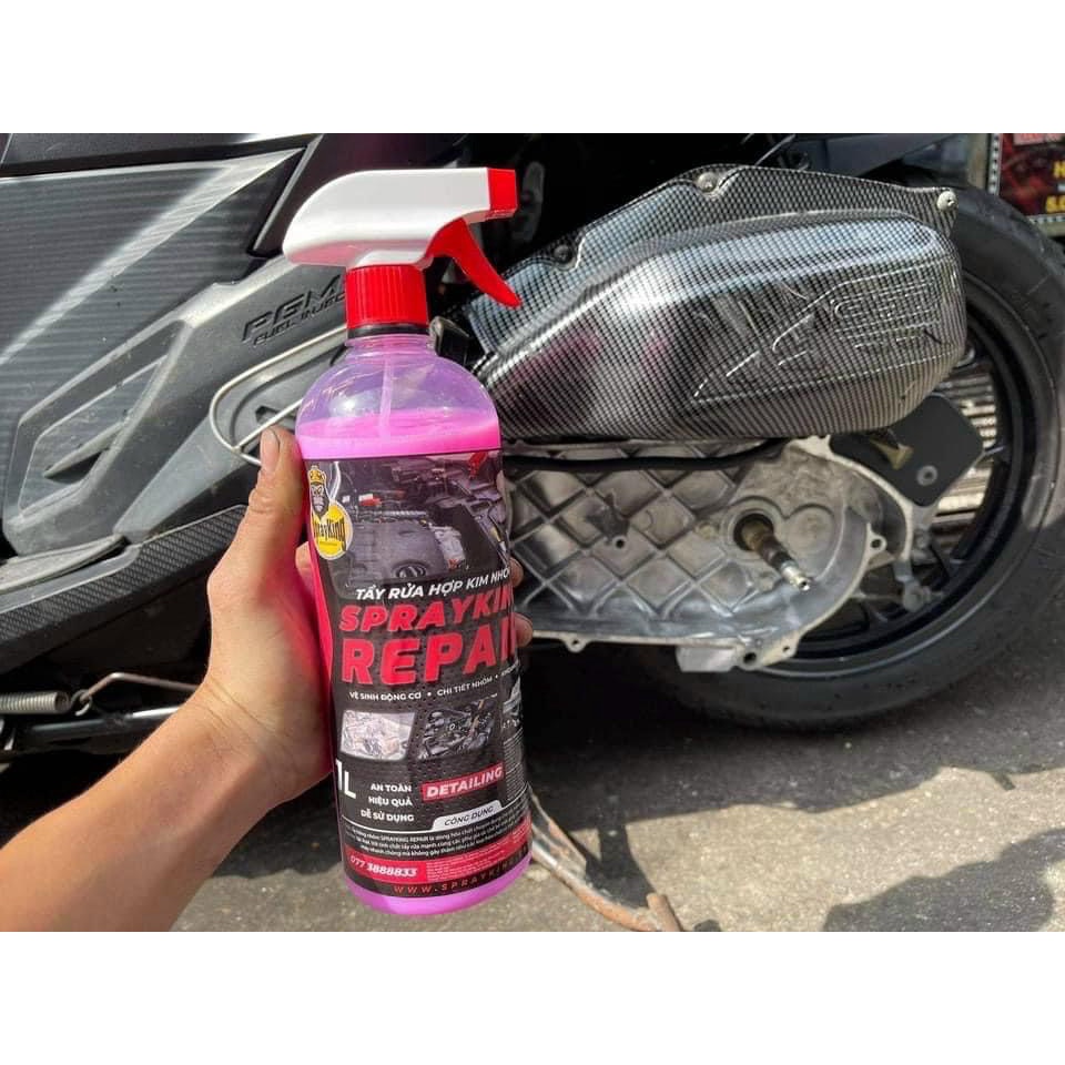 Sprayking Repair 1L_Nước hồng tẩy rửa lóc máy xe