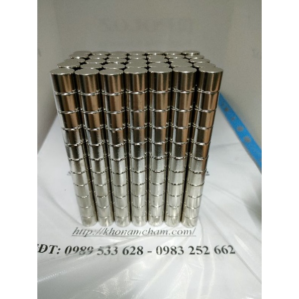 Nam châm viên 8x5mm, nam châm trụ làm túi ví da, dùng trong khu công nghiệp linh kiện