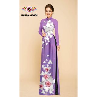 Áo Dài in 3d vải lụa habutai co dãn 4 chiều #HUYAD
