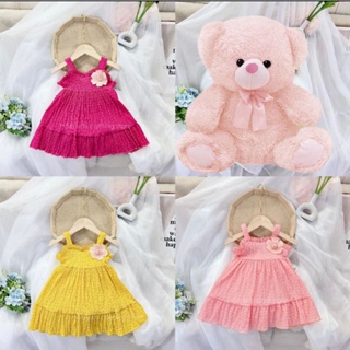 Váy Đầm 2 dây đi biển cho bé gái. Váy Đầm maxi chất đũi xốp cho bé