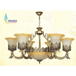 ĐÈN CHÙM,ĐÈN CHÙM PHÒNG KHÁCH,ĐÈN CHÙM CỔ ĐIỂN 6 TAY