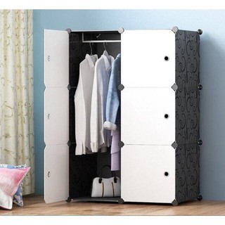 Tủ nhựa ghép-tủ nhựa ghép 6 ô trắng đen