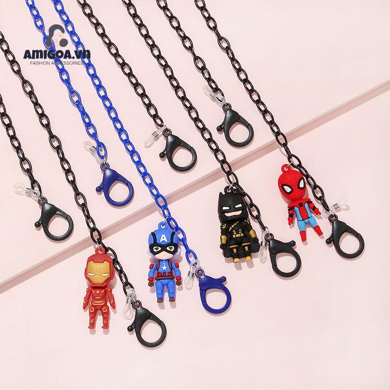 Dây Đeo Mắt Kính Bằng Acrylic Chống Trượt In Họa Tiết Hoạt Hình Marvel Thời Trang Cho Nam Và Nữ