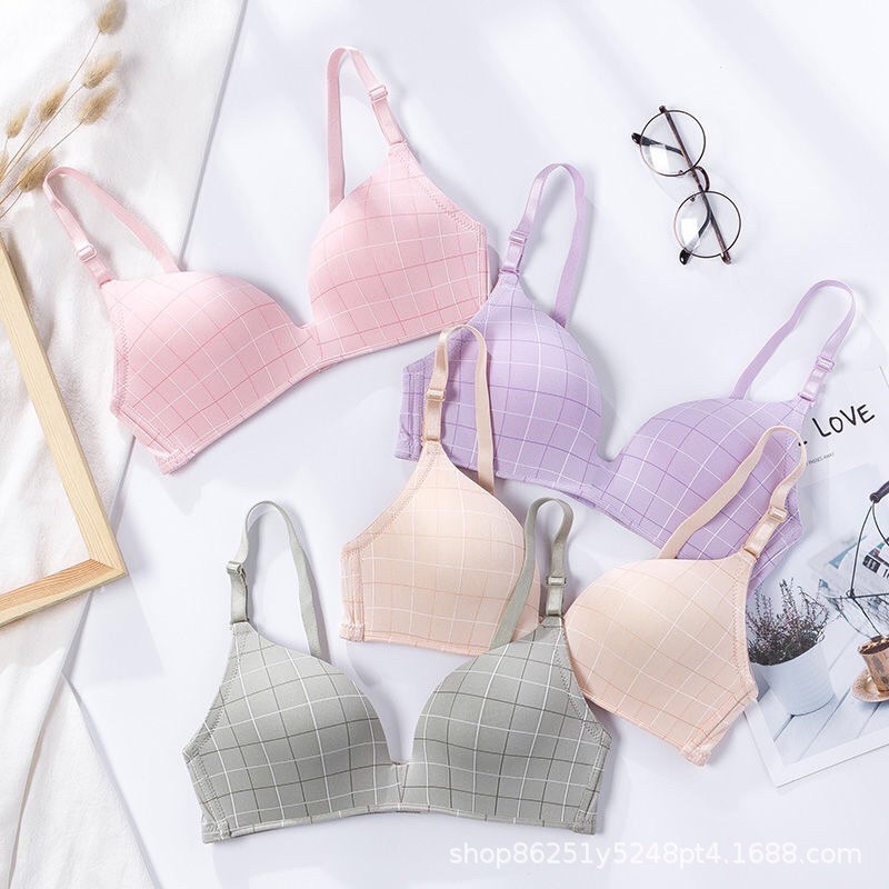 ♥️ SHOP UY TÍN ♥️ [Áo Lót Nữ] Áo Ngực Kẻ Caro Không Gọng Đệm Mỏng Áo Lót Mỏng A1020