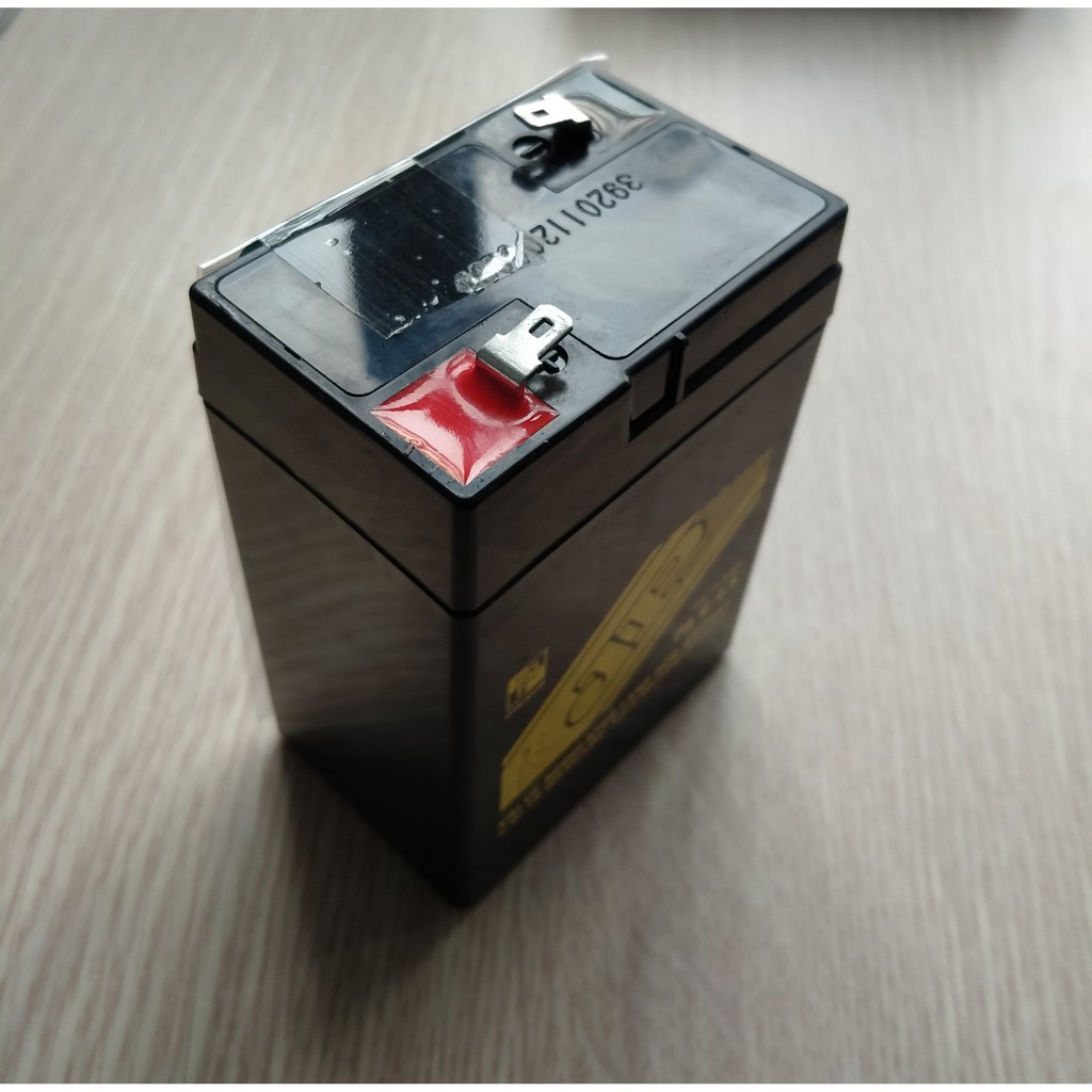 Ắc quy 6V 4.5Ah Pinaco, 6V 5Ah Honjianda dùng cho xe điện trẻ em, Quạt sạc, Đèn sạc, kích thước 71x48x100mm