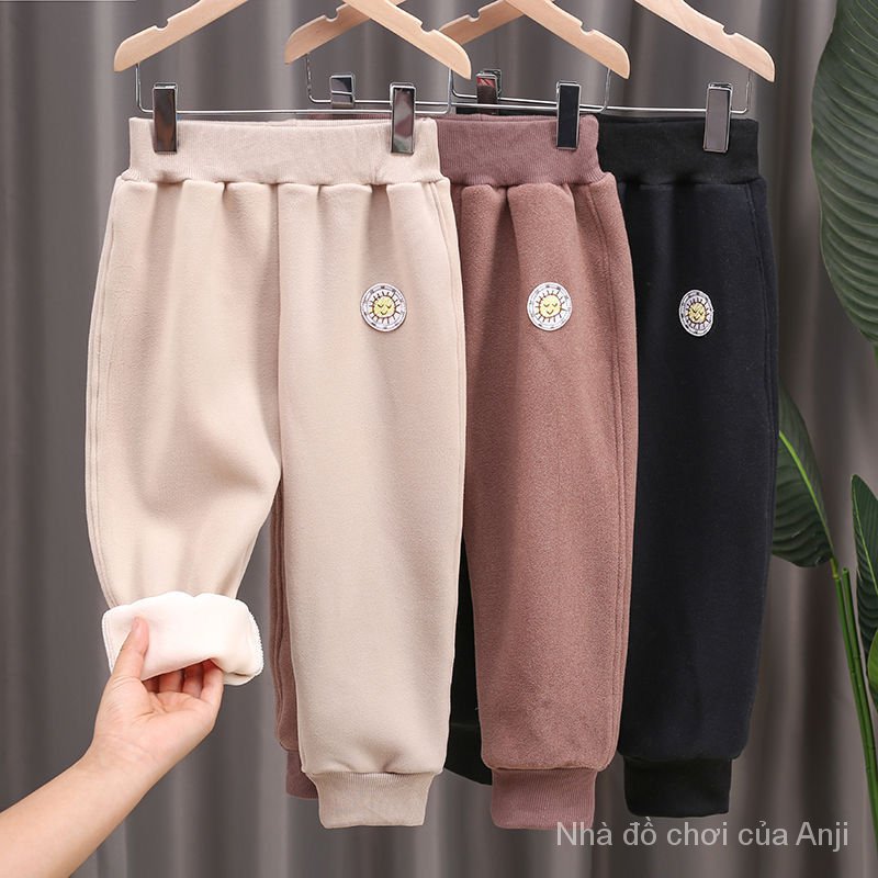 Men And Women Thick Velvet Baby Winter Pants Kids Casual Sports Loose Pants