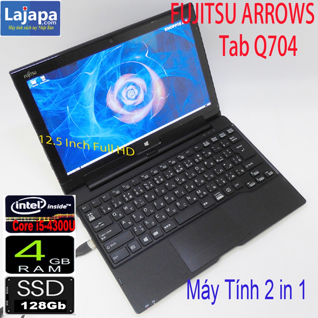 FUJITSU ARROWS Tab Q704 Máy tính 2 trong 1 Laptop Nhật Bản 2 in 1 máy tính bảng windowns giá rẻ hàng nội địa