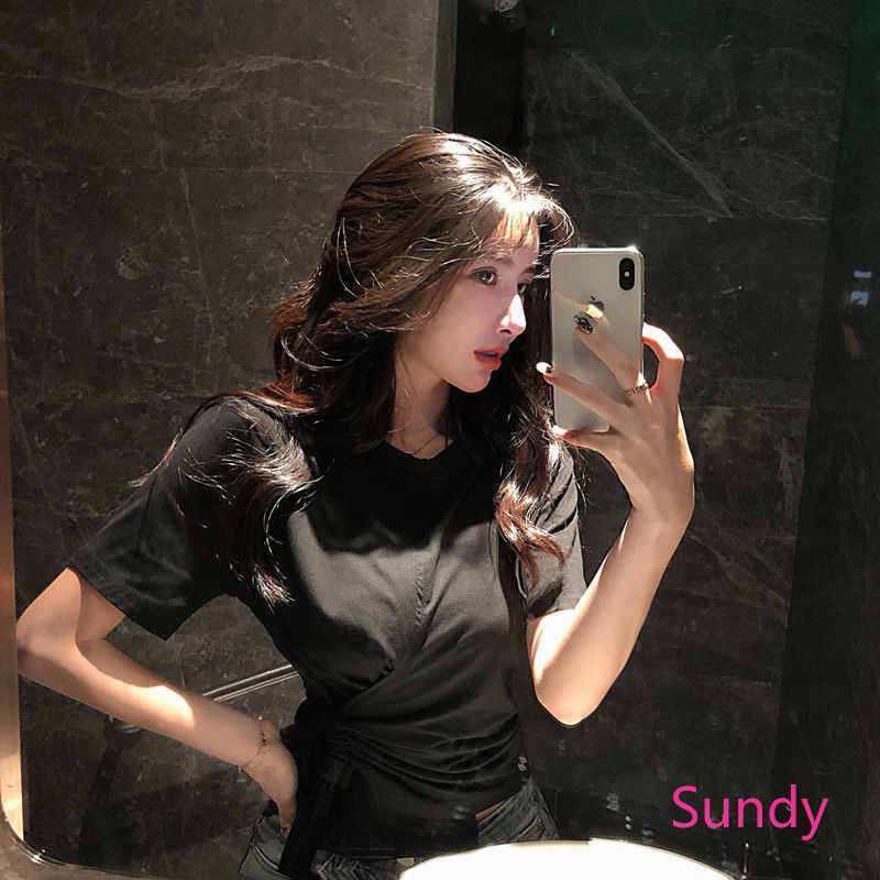 Áo Kiểu Hàn Quốc Thiết Kế Lệch Tà Thời Trang Mùa Hè Cho Bé Gái