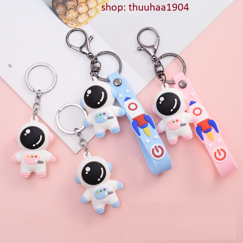 Móc khóa hình phi hành gia hoạt hình bằng silicon xinh xắn