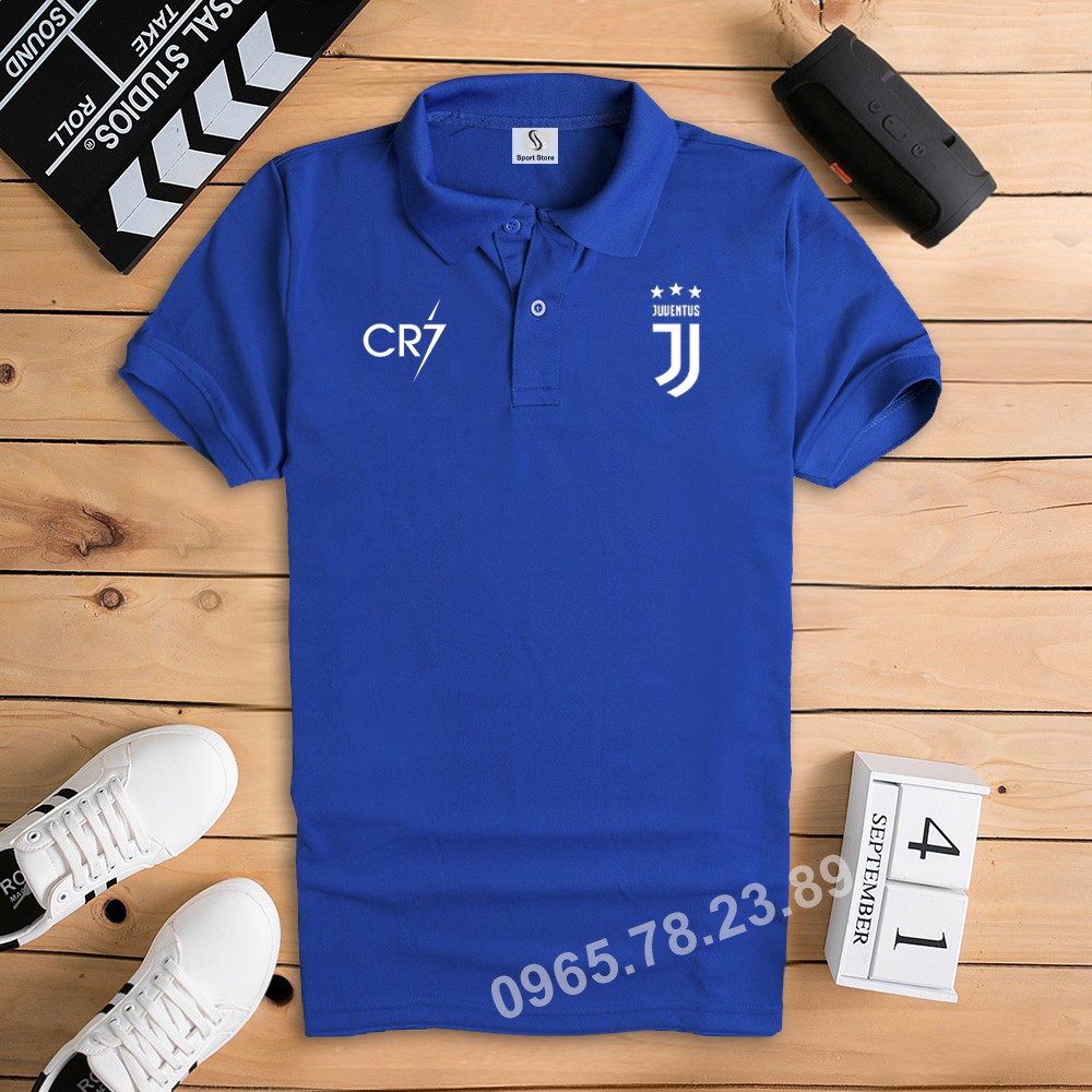 Áo thun polo bóng đá cao cấp Juventus CR7 HOT vải đẹp không bông xù