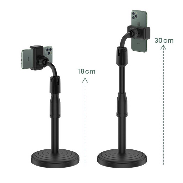 Giá Đỡ Điện Thoại Livestream để Treo Kẹp Quay Phim Ghi Hình xem video Ổn Định Xoay 360 Độ - Chiều Cao 38mm - Đế Nặng