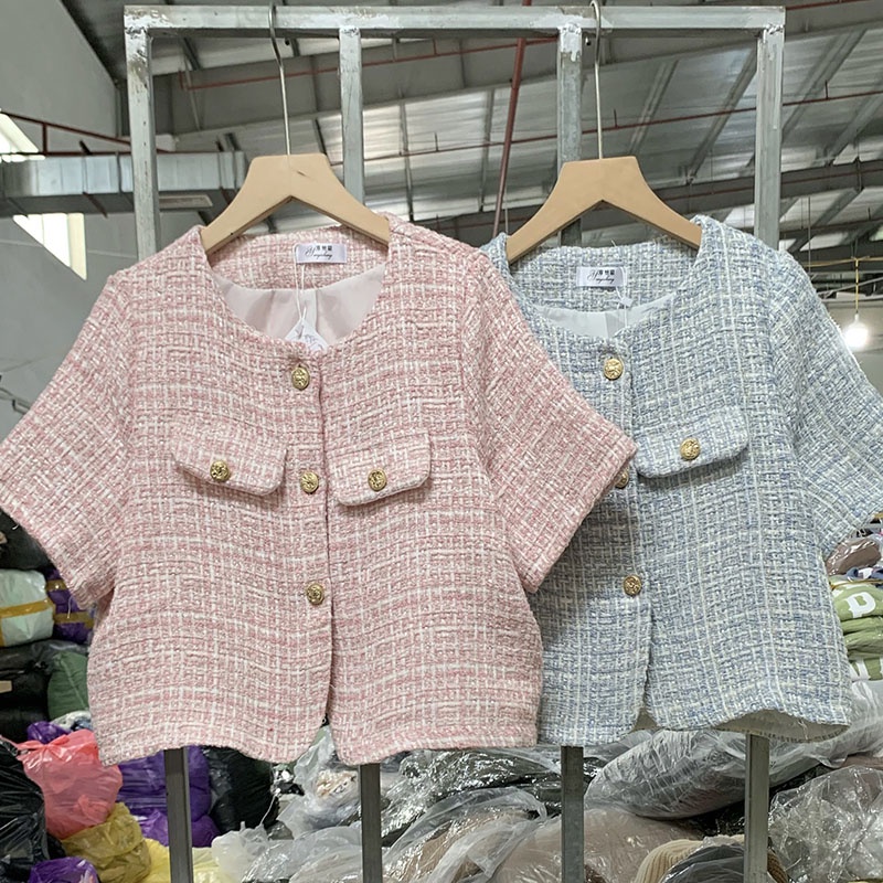 Áo Dạ Tweet Kẻ Viền Cổ Tròn Dáng Tiểu Thư M2054-TTQC168