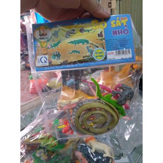 Đồ chơi trẻ em túi con bò sát 12 con mô hình