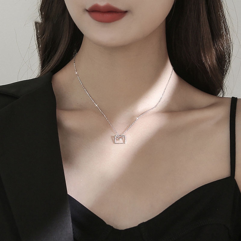 Dây Chuyền Thời Thượng Hình Lá Phong Thư Bạc Ý S925 Gắn Đá Nhỏ DB2659 Bảo Ngọc Jewelry