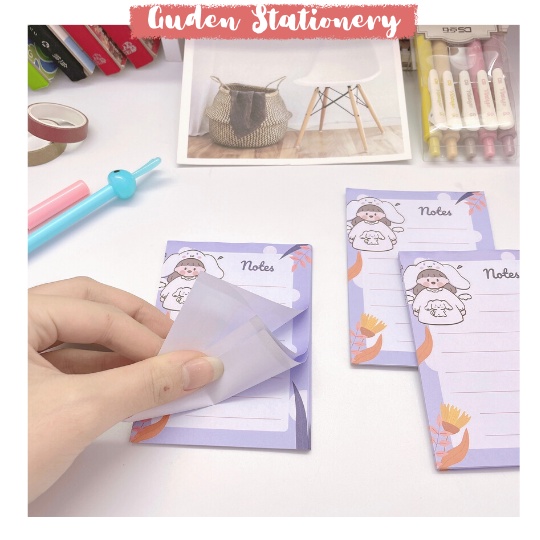 Giấy note cô gái dễ thương - giấy ghi chú dễ thương - Guden Stationery