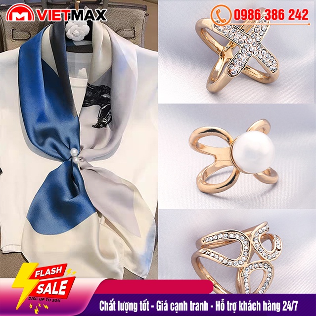 Khóa Cài Khăn, Trâm Cài Khăn Choàng Đính Pha Lê Sang Trọng Và Thanh Lịch Hợp Phong Cách Hàn Quốc
