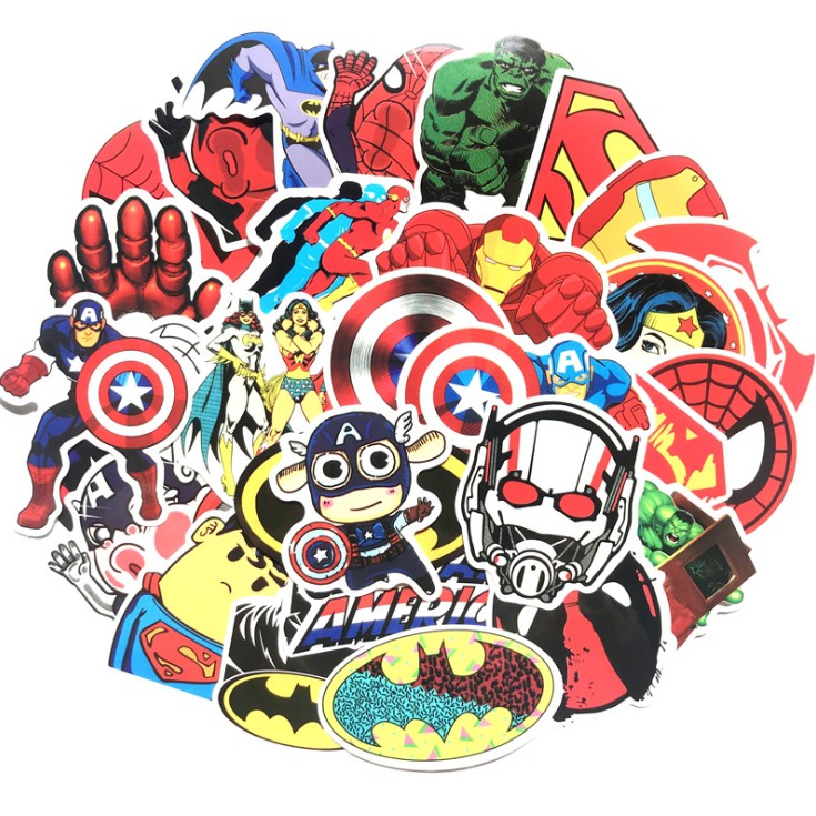 [avengers endgame] Sticker Giá Rẻ  Bán nguyên set sticker Set siêu anh hùng 50 miếng