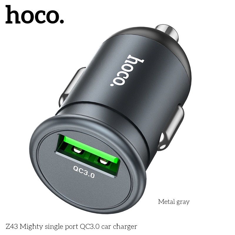 Tẩu sạc Ô tô Hoco Z43 18W QC 3.0 hàng chính hãng bảo hành 12 tháng